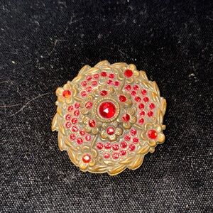 Vintage 1930s–40s Czech Bronze Filigree Brooch